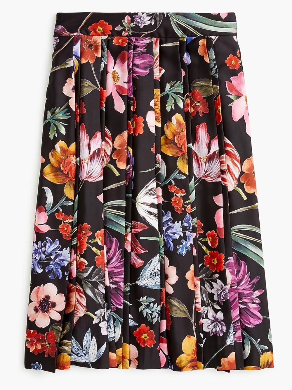 J Crew Pleated A-line Skirt in Midnight Dutch Floral | 10 TALL NWT